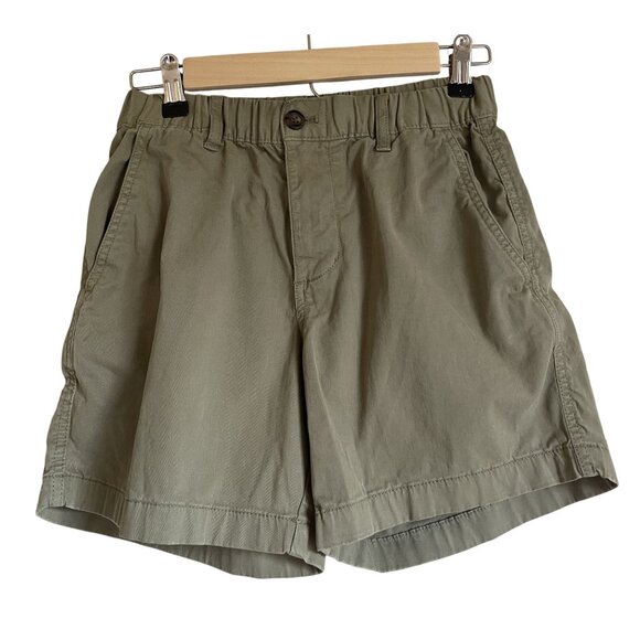 Bearbottom Clothing Size Small 5.5" Inseam Made in Green Chino Khaki Elastic Wai - Picture 1 of 9